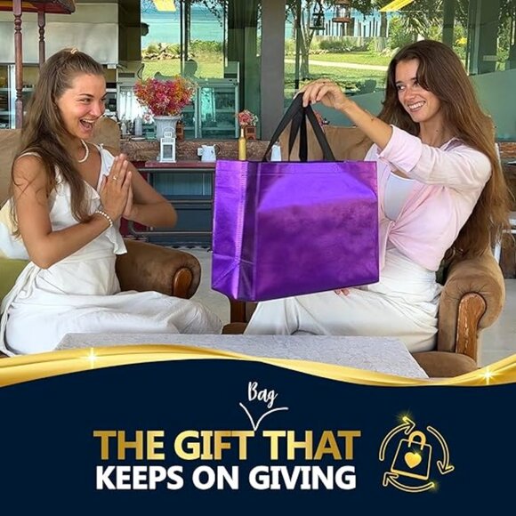 Mix Color Extra Large Gift Bags with Handles – Set of 12 Reusable Gift Bags - Picture 3 of 6